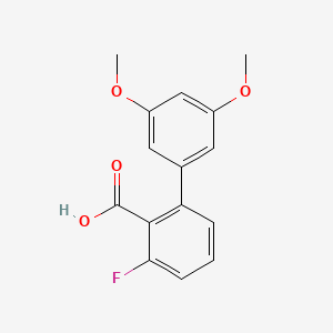 molecular formula C15H13FO4 B6405758 2-(3,5-Dimethoxyphenyl)-6-fluorobenzoic acid CAS No. 1261978-14-6