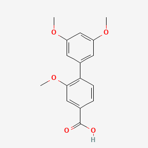 molecular formula C16H16O5 B6405764 4-(3,5-Dimethoxyphenyl)-3-methoxybenzoic acid, 95% CAS No. 1261991-86-9