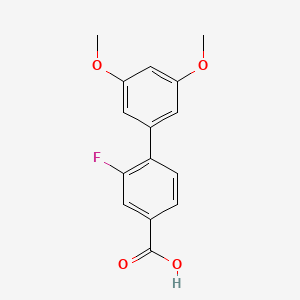 molecular formula C15H13FO4 B6405776 4-(3,5-Dimethoxyphenyl)-3-fluorobenzoic acid CAS No. 1261956-06-2