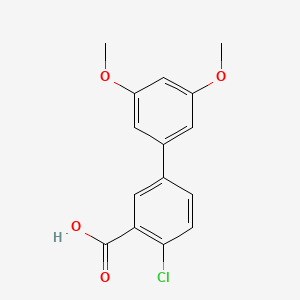 molecular formula C15H13ClO4 B6405813 2-Chloro-5-(3,5-dimethoxyphenyl)benzoic acid CAS No. 1261937-75-0