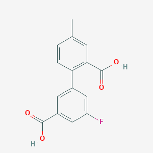 2-(3-Carboxy-5-fluorophenyl)-5-methylbenzoic acid