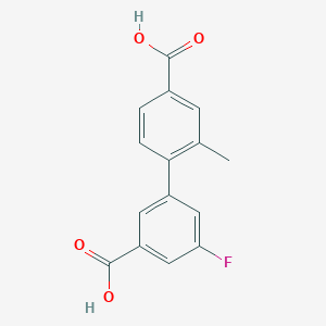 molecular formula C15H11FO4 B6405970 4-(3-Carboxy-5-fluorophenyl)-3-methylbenzoic acid CAS No. 1261992-09-9