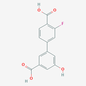 molecular formula C14H9FO5 B6406108 3-(4-Carboxy-3-fluorophenyl)-5-hydroxybenzoic acid CAS No. 1258615-77-8