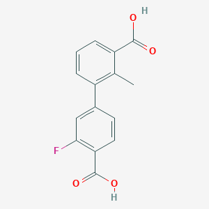 3-(4-Carboxy-3-fluorophenyl)-2-methylbenzoic acid