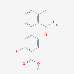 2-(4-Carboxy-3-fluorophenyl)-6-methylbenzoic acid