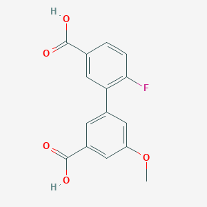 3-(5-Carboxy-2-fluorophenyl)-5-methoxybenzoic acid, 95%