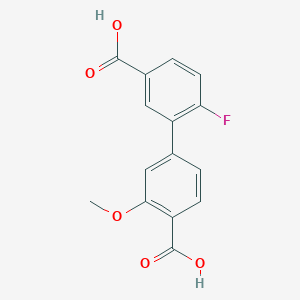 4-(5-Carboxy-2-fluorophenyl)-2-methoxybenzoic acid, 95%