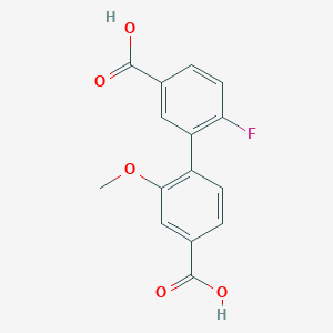 4-(5-Carboxy-2-fluorophenyl)-3-methoxybenzoic acid, 95%