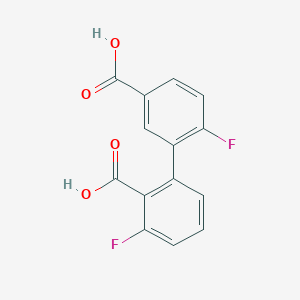 2-(5-Carboxy-2-fluorophenyl)-6-fluorobenzoic acid, 95%