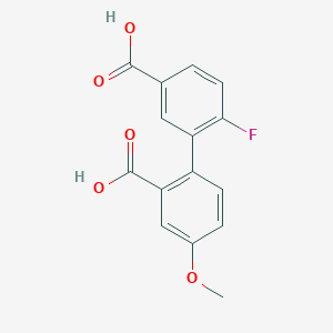 2-(5-Carboxy-2-fluorophenyl)-5-methoxybenzoic acid, 95%