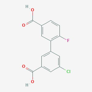 3-(5-Carboxy-2-fluorophenyl)-5-chlorobenzoic acid, 95%