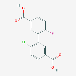 3-(5-Carboxy-2-fluorophenyl)-4-chlorobenzoic acid, 95%