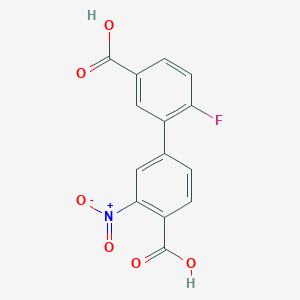 molecular formula C14H8FNO6 B6406333 4-(5-Carboxy-2-fluorophenyl)-2-nitrobenzoic acid, 95% CAS No. 1261904-61-3