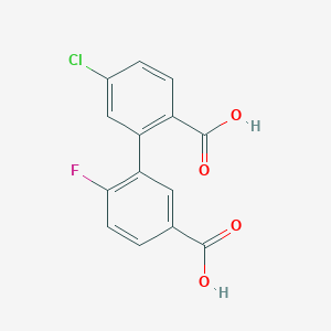 2-(5-Carboxy-2-fluorophenyl)-4-chlorobenzoic acid, 95%