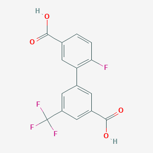 3-(5-Carboxy-2-fluorophenyl)-5-trifluoromethylbenzoic acid, 95%