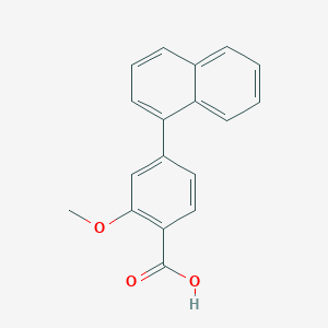 molecular formula C18H14O3 B6406390 2-Methoxy-4-(naphthalen-1-yl)benzoic acid, 95% CAS No. 139082-96-5