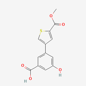 molecular formula C13H10O5S B6406424 5-Hydroxy-3-[5-(methoxycarbonyl)thiophen-3-yl]benzoic acid, 95% CAS No. 1261927-36-9
