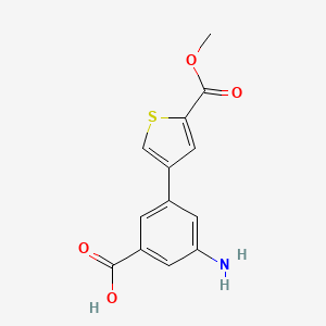 molecular formula C13H11NO4S B6406463 3-Amino-5-[5-(methoxycarbonyl)thiophen-3-yl]benzoic acid, 95% CAS No. 1261950-06-4