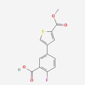 molecular formula C13H9FO4S B6406480 2-Fluoro-5-[5-(methoxycarbonyl)thiophen-3-yl]benzoic acid, 95% CAS No. 1262001-83-1