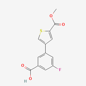 molecular formula C13H9FO4S B6406496 5-Fluoro-3-[5-(methoxycarbonyl)thiophen-3-yl]benzoic acid, 95% CAS No. 1261980-39-5