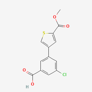 molecular formula C13H9ClO4S B6406516 5-Chloro-3-[5-(methoxycarbonyl)thiophen-3-yl]benzoic acid, 95% CAS No. 1261971-19-0