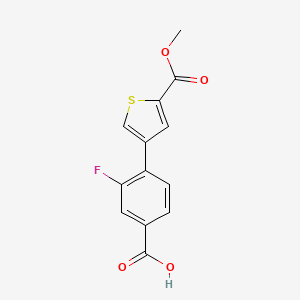 molecular formula C13H9FO4S B6406524 3-Fluoro-4-[5-(methoxycarbonyl)thiophen-3-yl]benzoic acid, 95% CAS No. 1261942-68-0
