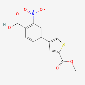 molecular formula C13H9NO6S B6406532 4-[5-(Methoxycarbonyl)thiophen-3-yl]-2-nitrobenzoic acid, 95% CAS No. 1261999-61-4