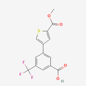 molecular formula C14H9F3O4S B6406546 3-[5-(Methoxycarbonyl)thiophen-3-yl]-5-trifluoromethylbenzoic acid, 95% CAS No. 1261930-17-9