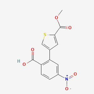 molecular formula C13H9NO6S B6406547 2-[5-(Methoxycarbonyl)thiophen-3-yl]-4-nitrobenzoic acid, 95% CAS No. 1261957-05-4