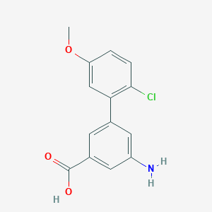 molecular formula C14H12ClNO3 B6406550 3-Amino-5-(2-chloro-5-methoxyphenyl)benzoic acid, 95% CAS No. 1261927-53-0