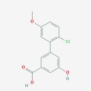 molecular formula C14H11ClO4 B6406555 3-(2-Chloro-5-methoxyphenyl)-5-hydroxybenzoic acid, 95% CAS No. 1262009-72-2