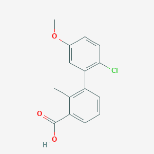 molecular formula C15H13ClO3 B6406564 3-(2-Chloro-5-methoxyphenyl)-2-methylbenzoic acid, 95% CAS No. 1262001-89-7