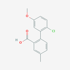 molecular formula C15H13ClO3 B6406577 2-(2-Chloro-5-methoxyphenyl)-5-methylbenzoic acid, 95% CAS No. 1261999-80-7