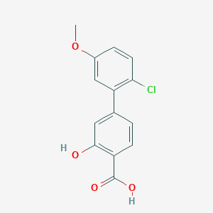 molecular formula C14H11ClO4 B6406585 4-(2-Chloro-5-methoxyphenyl)-2-hydroxybenzoic acid, 95% CAS No. 1261927-56-3