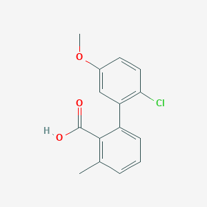 molecular formula C15H13ClO3 B6406590 2-(2-Chloro-5-methoxyphenyl)-6-methylbenzoic acid, 95% CAS No. 1261980-44-2