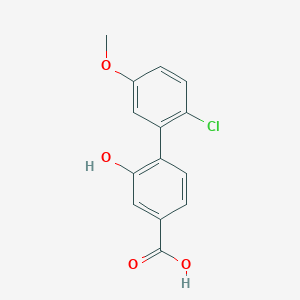 molecular formula C14H11ClO4 B6406596 4-(2-Chloro-5-methoxyphenyl)-3-hydroxybenzoic acid, 95% CAS No. 1261892-75-4