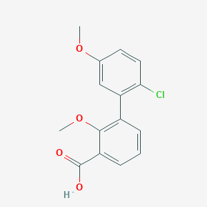 molecular formula C15H13ClO4 B6406604 3-(2-Chloro-5-methoxyphenyl)-2-methoxybenzoic acid, 95% CAS No. 1261942-88-4