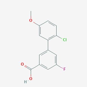 molecular formula C14H10ClFO3 B6406605 3-(2-Chloro-5-methoxyphenyl)-5-fluorobenzoic acid, 95% CAS No. 1262009-83-5