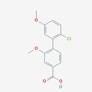 molecular formula C15H13ClO4 B6406616 4-(2-Chloro-5-methoxyphenyl)-3-methoxybenzoic acid, 95% CAS No. 1261992-48-6