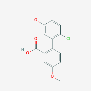 molecular formula C15H13ClO4 B6406622 2-(2-Chloro-5-methoxyphenyl)-5-methoxybenzoic acid, 95% CAS No. 1261927-69-8