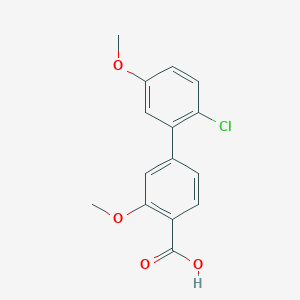 molecular formula C15H13ClO4 B6406623 4-(2-Chloro-5-methoxyphenyl)-2-methoxybenzoic acid, 95% CAS No. 1261927-78-9