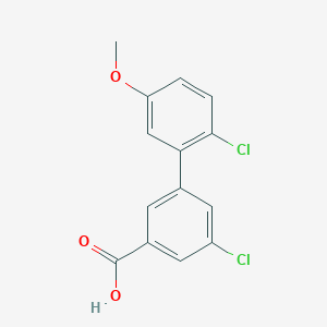molecular formula C14H10Cl2O3 B6406627 5-Chloro-3-(2-chloro-5-methoxyphenyl)benzoic acid, 95% CAS No. 1261892-77-6