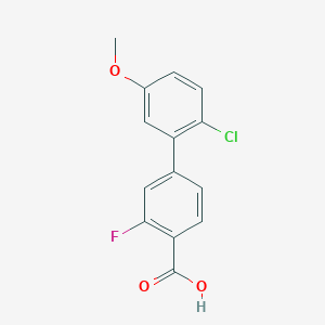 molecular formula C14H10ClFO3 B6406628 4-(2-Chloro-5-methoxyphenyl)-2-fluorobenzoic acid, 95% CAS No. 1261942-78-2