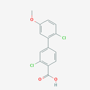 molecular formula C14H10Cl2O3 B6406634 2-Chloro-4-(2-chloro-5-methoxyphenyl)benzoic acid, 95% CAS No. 1261956-12-0