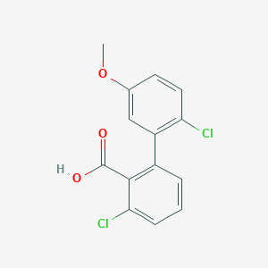 molecular formula C14H10Cl2O3 B6406641 6-Chloro-2-(2-chloro-5-methoxyphenyl)benzoic acid, 95% CAS No. 1261927-84-7