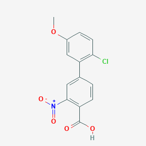 molecular formula C14H10ClNO5 B6406654 4-(2-Chloro-5-methoxyphenyl)-2-nitrobenzoic acid, 95% CAS No. 1261943-00-3