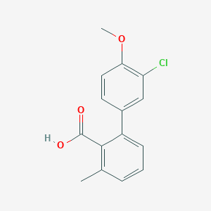 molecular formula C15H13ClO3 B6406658 2-(3-Chloro-4-methoxyphenyl)-6-methylbenzoic acid, 95% CAS No. 1262001-97-7