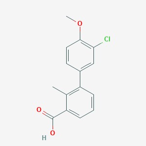 molecular formula C15H13ClO3 B6406674 3-(3-Chloro-4-methoxyphenyl)-2-methylbenzoic acid, 95% CAS No. 1261927-89-2