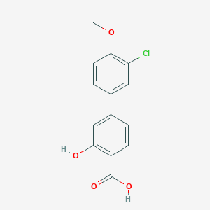 molecular formula C14H11ClO4 B6406709 4-(3-Chloro-4-methoxyphenyl)-2-hydroxybenzoic acid, 95% CAS No. 1261992-69-1