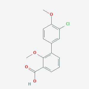 molecular formula C15H13ClO4 B6406724 3-(3-Chloro-4-methoxyphenyl)-2-methoxybenzoic acid, 95% CAS No. 1261904-95-3
